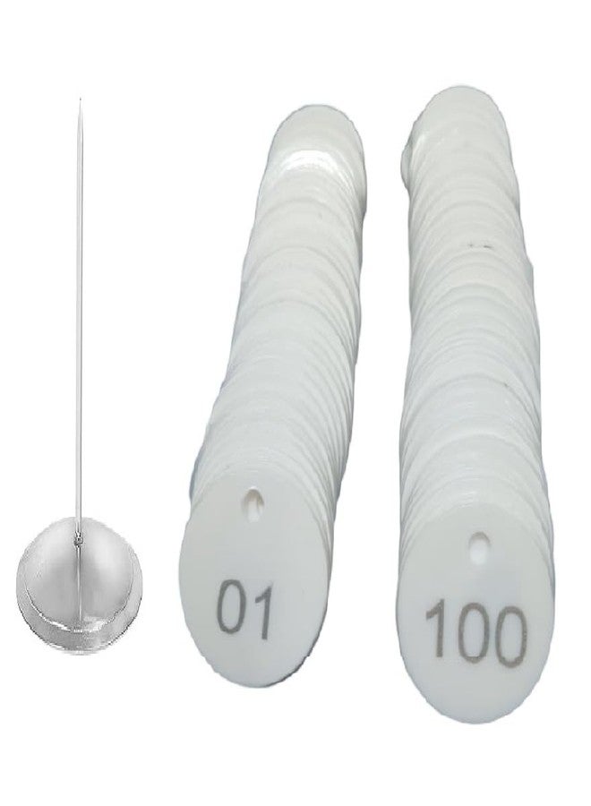 موريل عملة معدنية بلاستيكية من موريل مرقمة من 1 إلى 100 مع ثقب وحامل فولاذي، رمز طبيب للعيادات والمتاجر والمراكز التجارية والطوابير والمطاعم والمعارض (أبيض) - Image 1